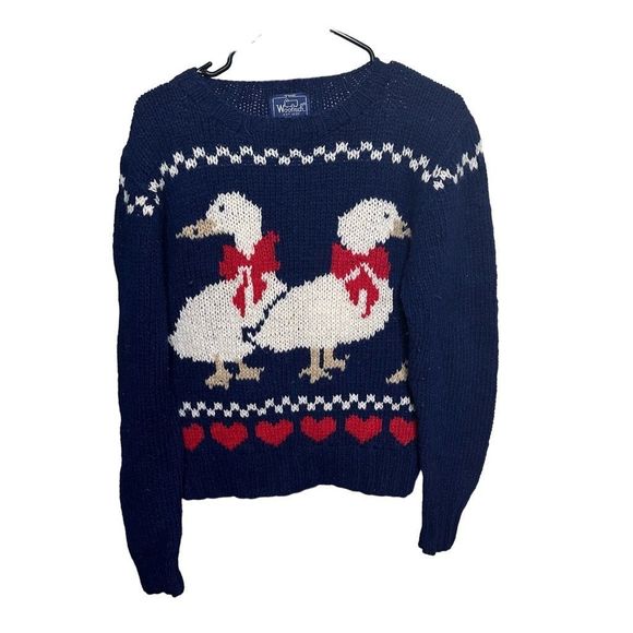 VTG Woolrich Wool Duck Sweater Medium - Picture 1 of 3